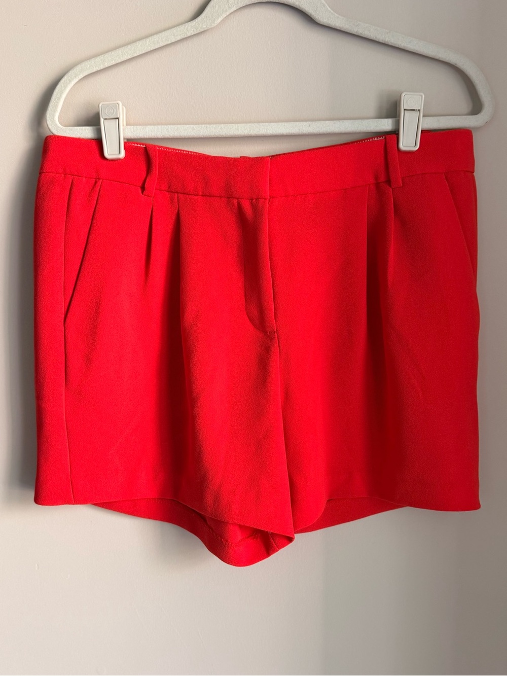 Jcrew Red High Waisted Pleated Crepe Shorts- Size 10